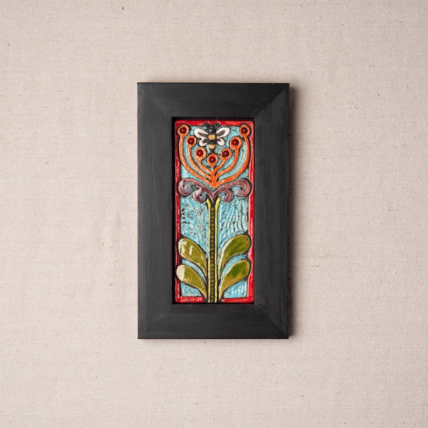 Garden Empress Tile Wall Art, Mosaic Art in Wood Frame - MADE to ORDER by Romy and Clare