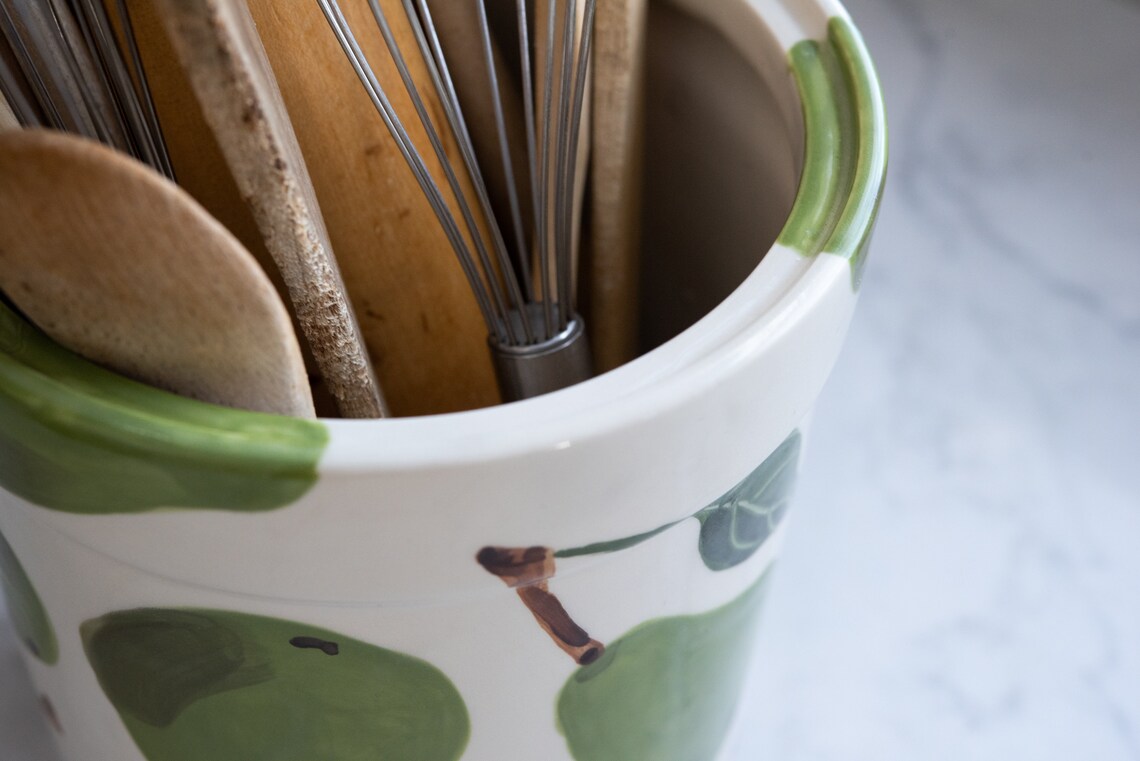 Utensil Crock Kitchen Utensil Holder Extra Large Utensil Etsy