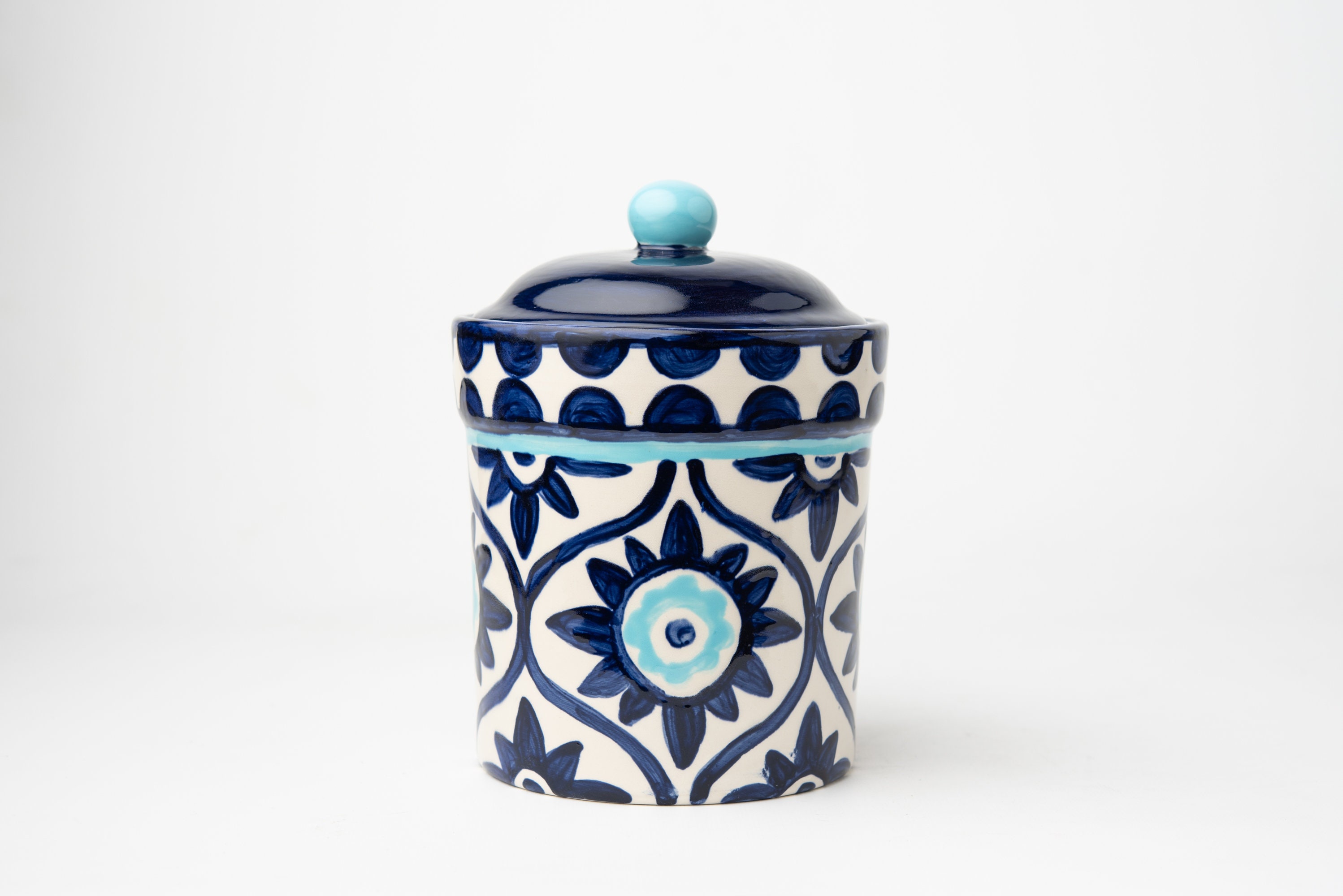 Blue and White Ceramic Kitchen Canister Set Rhapsody Etsy