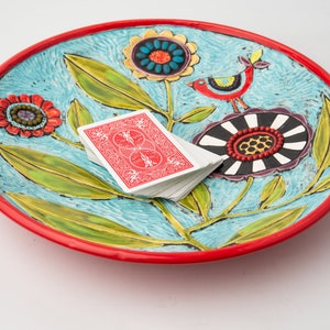 Decorative Bowl Stoneware Ceramic and Semiprecious Stone Mosaic READY to SHIP by Romy and Clare Wake Up Call image 6