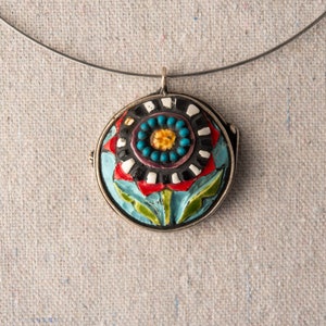 Pendant Necklace Ceramic - Blossom - READY to SHIP - Boho Jewelry