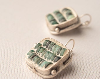 Earrings: Sakota Emerald Mosaic Earrings (MADE to ORDER)