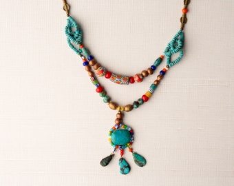 Colorful, Chunky Statement Necklace, Semiprecious Stone - READY to SHIP - Handmade Indie Jewelry by Romy and Clare