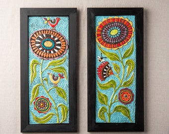 Perfect Harmony Ceramic and Mosaic Wall Art, Framed Wall Art, MADE to ORDER by Romy and Clare