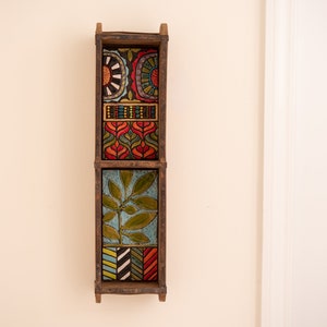 Shelf with Ceramic and Mosaic Art Framed in Vintage Indian Brick Mold MADE TO ORDER by Romy and Clare image 1