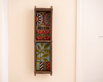 Shelf with Ceramic and Mosaic Art Framed in Vintage Indian Brick Mold - MADE to ORDER by Romy and Clare
