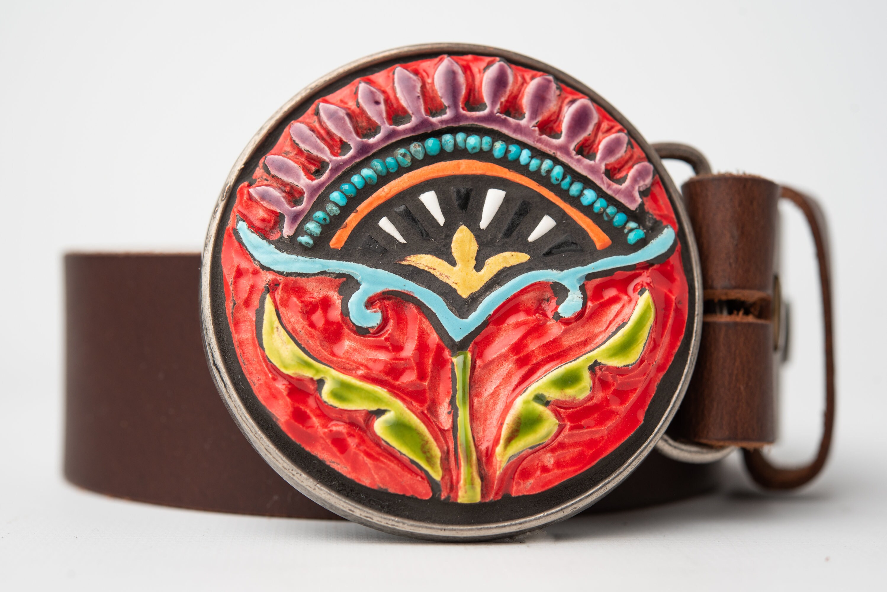 Flower Belt Buckle MADE to ORDER Ceramic Belt Buckle for 