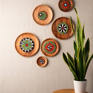 Mod Geo Handmade Tile Framed Set of 6 Ceramic Wall Sculpture MADE to ORDER by Romy and Clare image 8