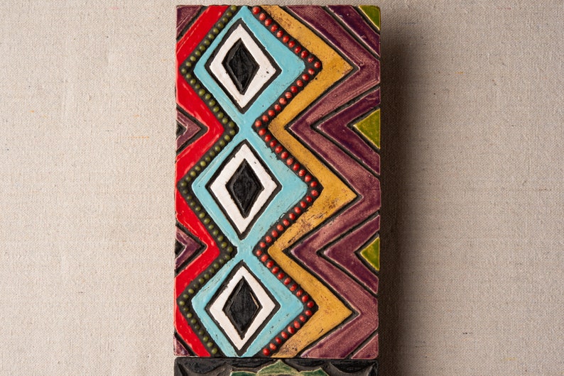 Narrow Vertical Wall Art, Ceramic and Mosaic Wall Art - Stick Ceramic Tile Mounted Wall Art - MADE to ORDER image 6