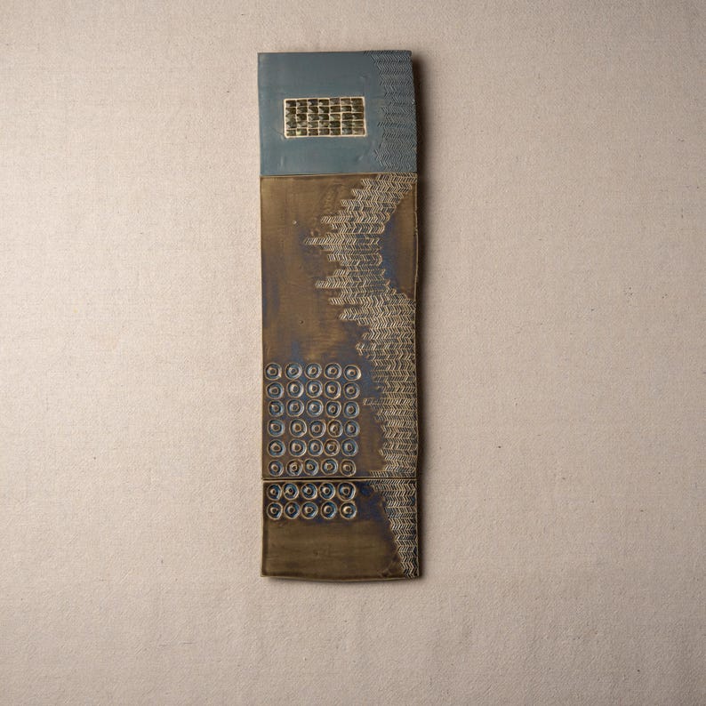 Picture Idea: Textured Ceramic Wall Art Abstract Mosaic Stoneware Made To Order