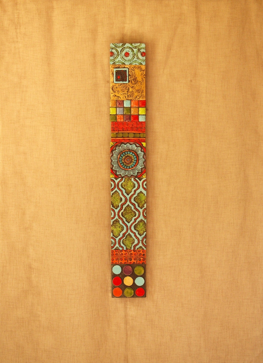 Narrow Vertical Wall Art, Ceramic and Mosaic Wall Art Stick Ceramic