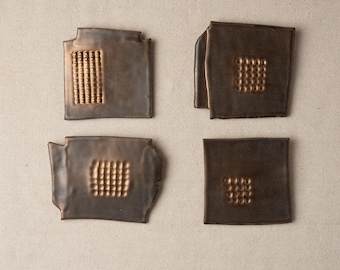 Organic Modern Ceramic Wall Art, Set of 4: Antique Brass A (MADE to ORDER)