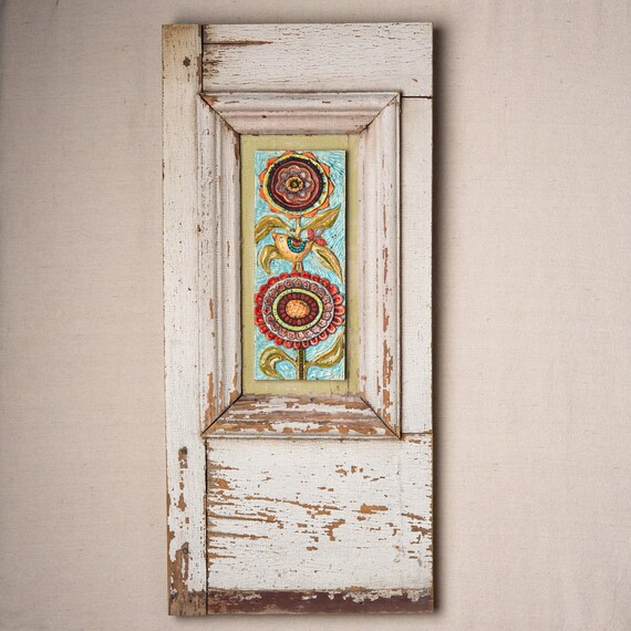 Farmhouse Door Panel No. 2 Vintage Door Panel with Ceramic Etsy
