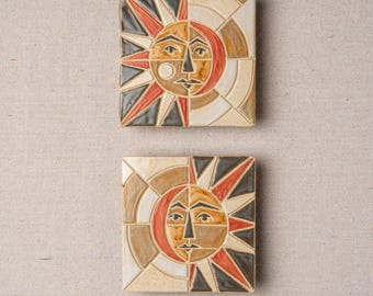 Ceramic Wall Art: Sun and Moon ( MADE to ORDER)