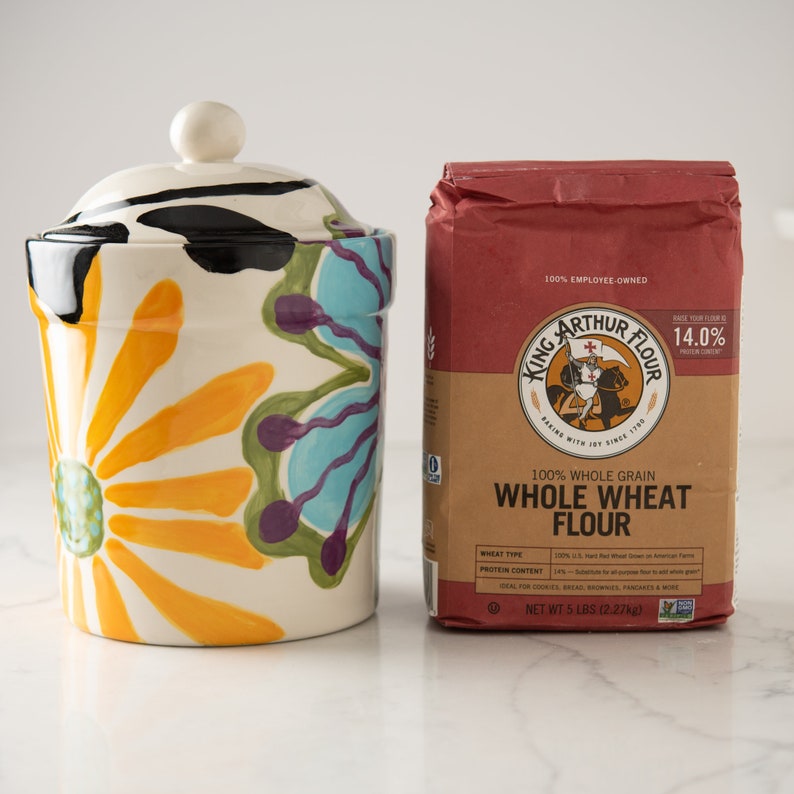 Flour Canister Extra Large Kitchen Canister in Boho Blossoms Etsy