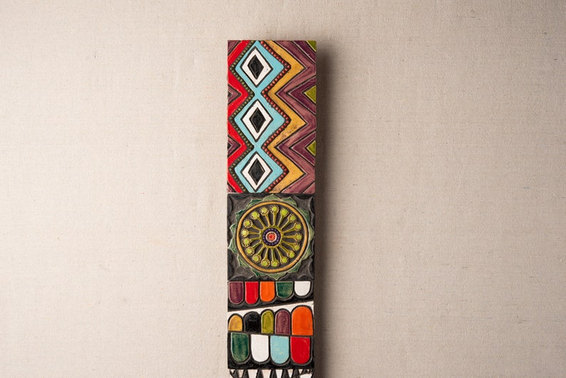 Narrow Vertical Wall Art, Ceramic and Mosaic Wall Art - Stick Ceramic Tile Mounted Wall Art - MADE to ORDER image 3