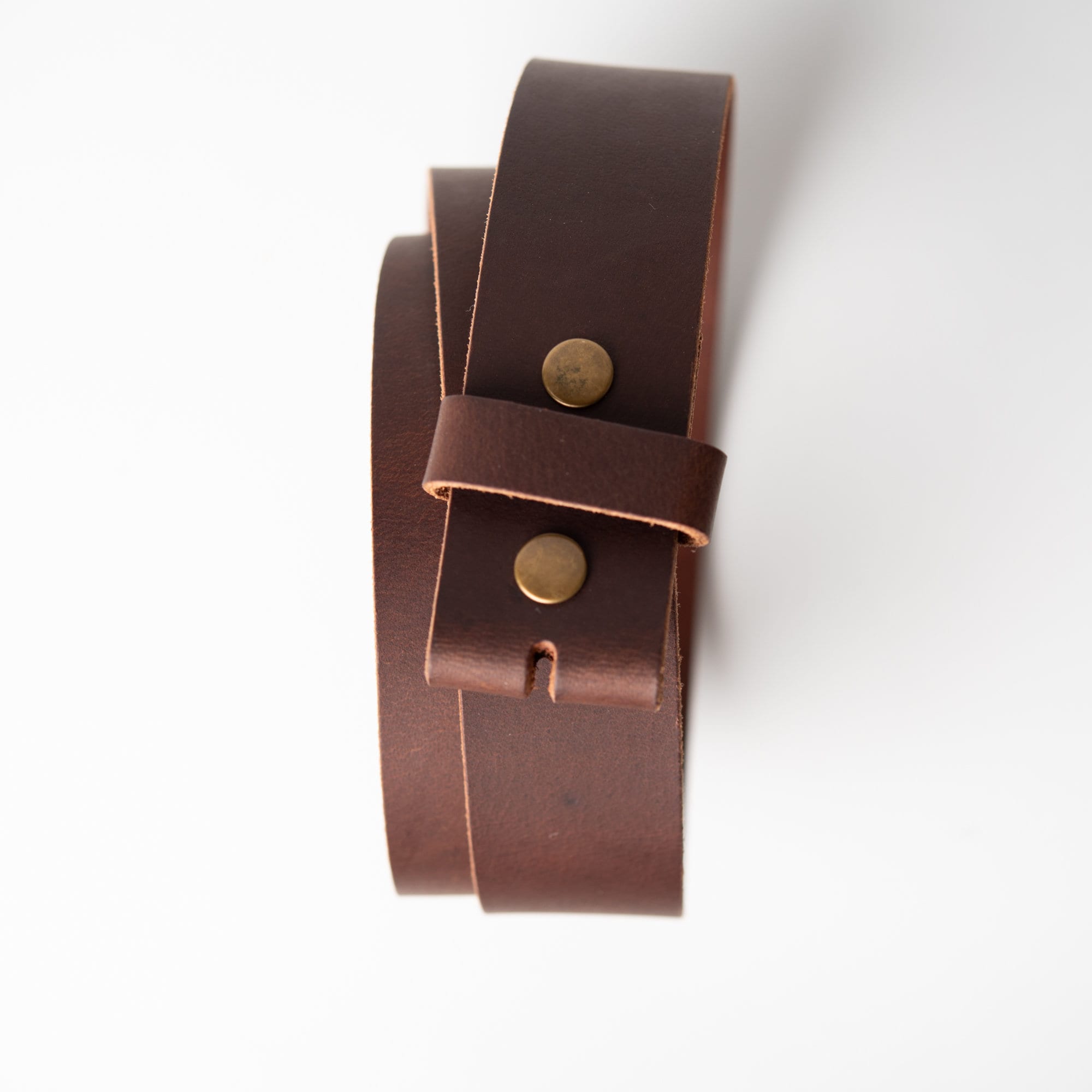 ベルト Snap Leather Belt Leather Snap Belt BROWN Leather Belt Strap for Buckle, 1.5