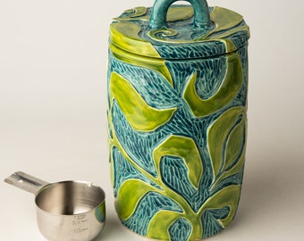 Large Kitchen Canister (choose size/color) - Stoneware Ceramic Jar with Lid - MADE to ORDER by Romy and Clare