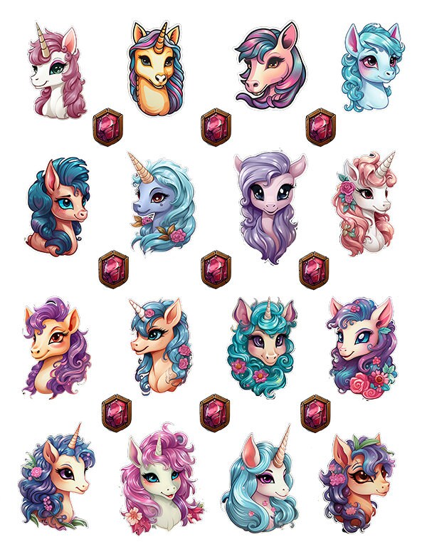 Pony: Printable High Resolution PNG Digital Image Set for Planners ...