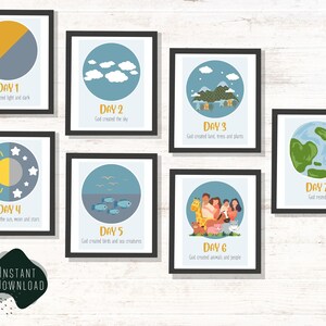 7 Days of Creation-poster: kinderteksten (digitale printset)