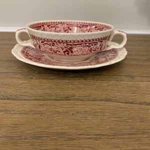 Vista Pink by Mason - Flat Cream Soup Bowl & Saucer Set