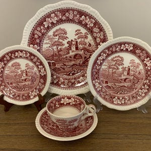 Spode - 5 pezzi posto tavola - Spode Pink Tower