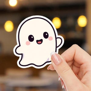 Cute Ghost Sticker for Halloween fans Gift for Halloween Lover Ghost Sticker Kawaii Halloween Sticker Ghost Halloween Party Gift