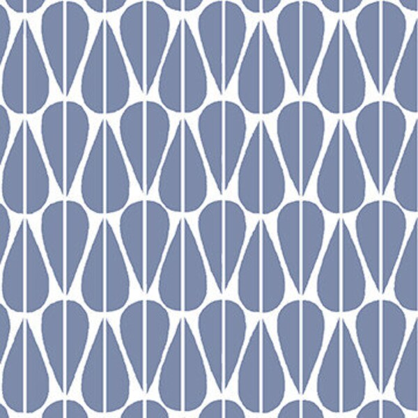 Simple Life Little Leaves Blue 100% Organic Cotton Fabric