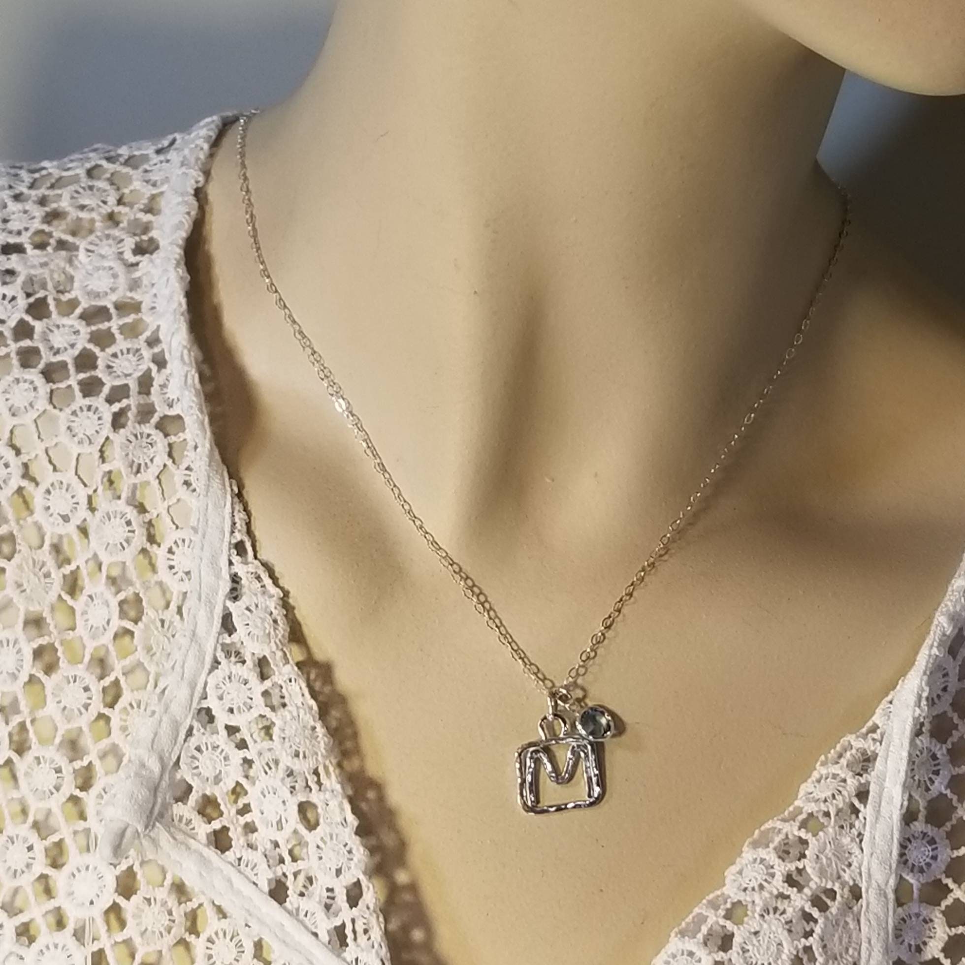 M Necklace Personalized Necklace with Initial Initial Etsy