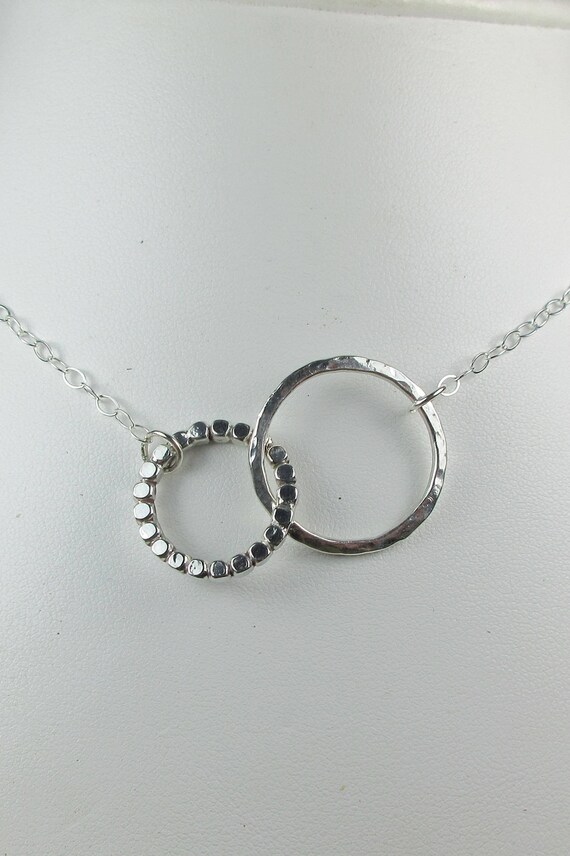 Sisters Necklace Two Circle Necklace Karma Necklace Open Etsy
