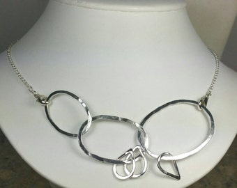 Breastfeeding Necklace w Fine Silver Ovals n Petals, Baby Friendly Necklace, Nursing Jewelry Gift For New Mom