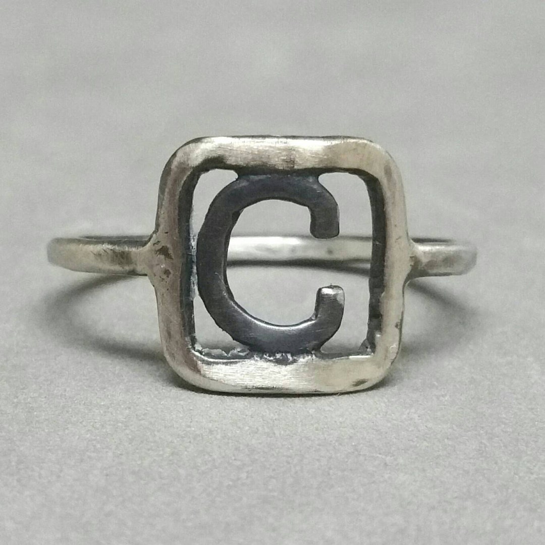 Capital C Ring, Letter Ring, Initial Ring, Unique Personal Gift ...