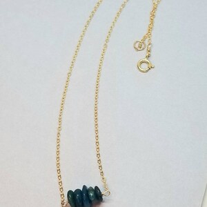 Delicate Apatite Necklace, Natural Blue Apatite, Simple Apatite Gemstone Jewelry, 16 in 14k Gold Filled Layering Necklace, Everyday Jewelry image 5