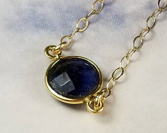 Dainty Bracelet, Blue Sapphire Bracelet, September Birthstone Bracelet, Delicate Personalized Jewelry, 14k Gold Filled Chain, Gift For Wife
