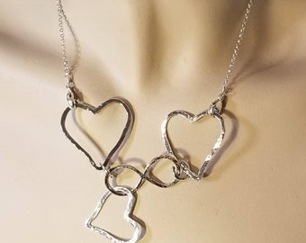 Nursing Necklace, Connected Hearts, Mother's Day Gift, Breastfeeding Pendant, 999 Fine Silver Baby Friendly Jewelry, Gift For Her