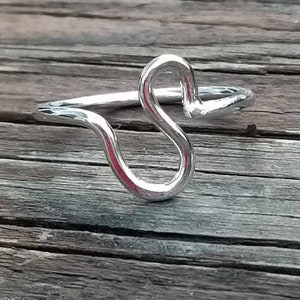 Sterling Silver Initial Ring, Made To Order, Personalized Wedding Jewelry, Letter Ring, Custom S Ring Personalized Jewelry Gift