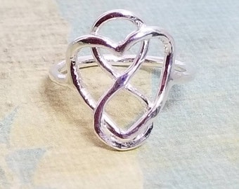 Angel Ring, Ready To Ship in Size 7, Celtic Knot Ring, Statement Ring, Eternity Band, Christmas Gift, Handmade Jewelry, Gift for Wife