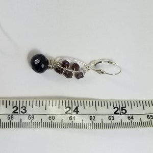Garnet Labradorite Earrings, Spectrolite Jewelry, Sterling Silver Dangle Earrings, Her Mother's Day Gift, Gemstone Jewelry January Birthday image 7