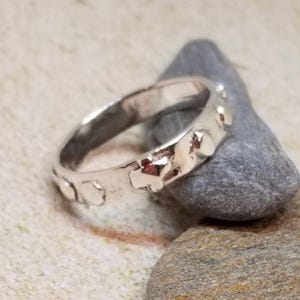 Rosary Ring, Ready To Ship in Size 10, Thin Silver Rosary Ring, Bright Shiny Silver Rosary Ring, Catholic Ring, Silver Cross Ring, Mom Gift