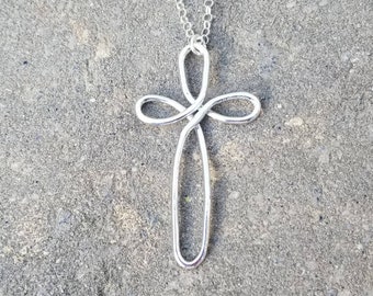 Irish Knot Cross Necklace, Mother's Day Gift, Celtic Knot Cross Necklace, Faith Jewelry, Sterling Silver Necklace, Genuine Handmade Cross,