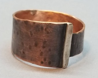 Wide Copper Silver Ring, Modern Jewelry, Mixed Metal, Made To Order, Ring, For Him, Gift For Her, Handmade Jewlery by Maggie McMane Designs