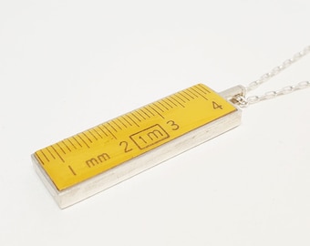 Yellow Metric Ruler Pendant