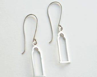 Sterling Silver Trefoil Window Dangle Earrings