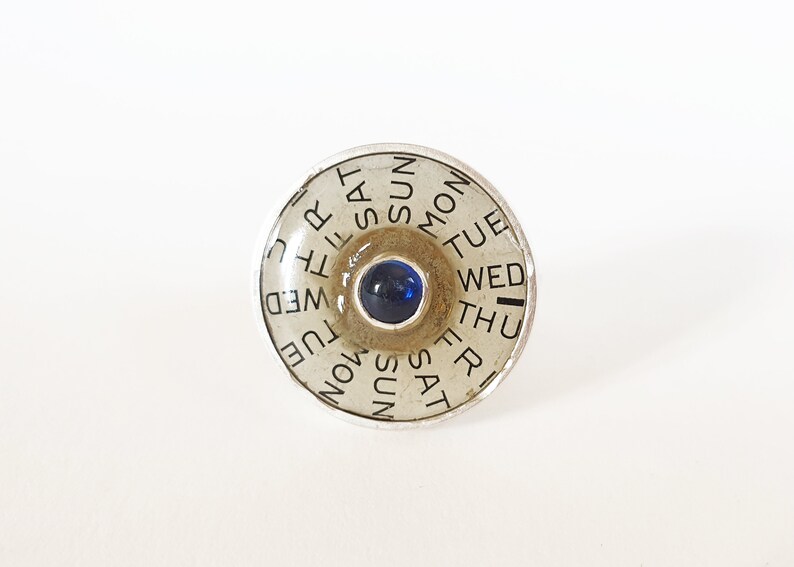 Weekdays Ring Days of the Week Sterling Silver Ring With Blue Gem - US Size 7.5 - Etsy