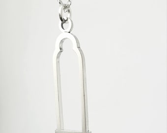 Sterling Silver Trefoil Window Pendant Necklace - Large