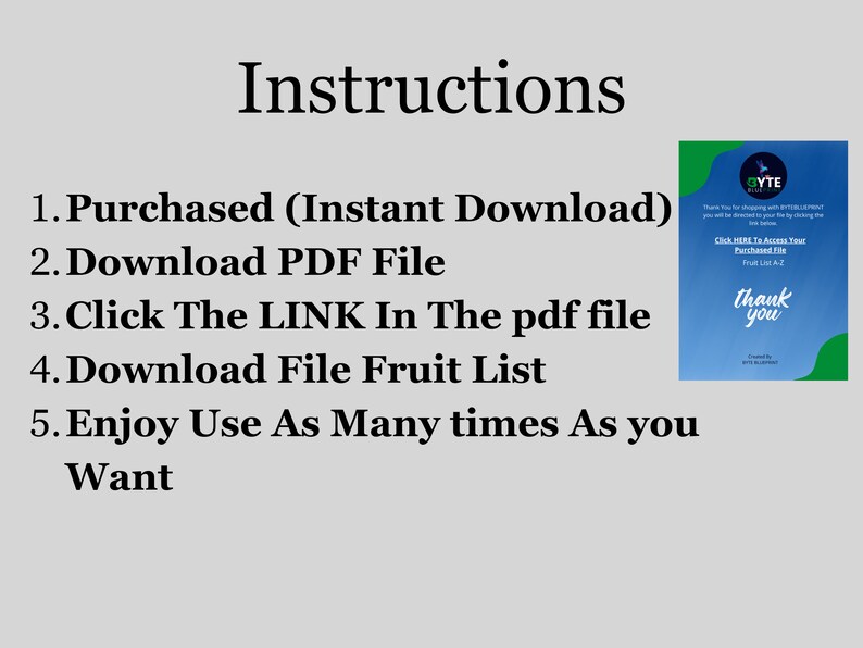 Fruit List Printable PDF, PNG 77 Fruit Names, Images & Checklist ...