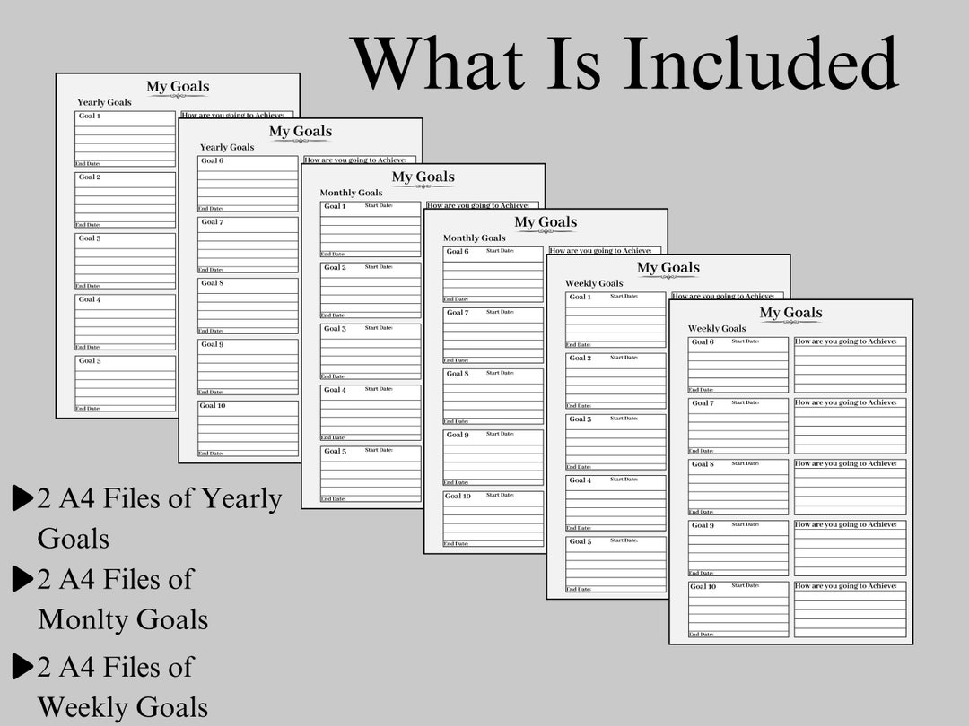 10 Goals Planner | Yearly | Monthly | Weekly | Plan Your Future ...