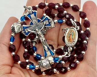 Our Lady of Guadalupe Garnet January Birthstone Rosary