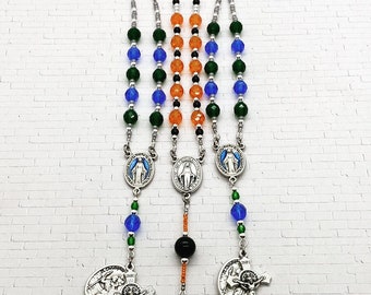 Custom Car Rosary School Colors Graduation Gift