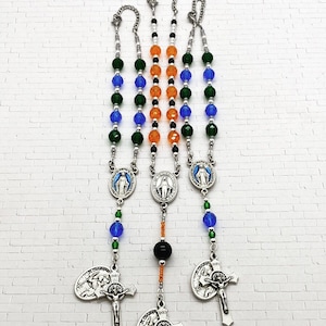 Custom Car Rosary School Colors Graduation Gift